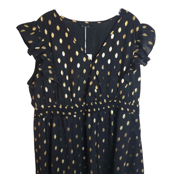 BloomChic Black Dress with Gold Foil  Accents, NWT, 18/20 - Picture 2 of 6